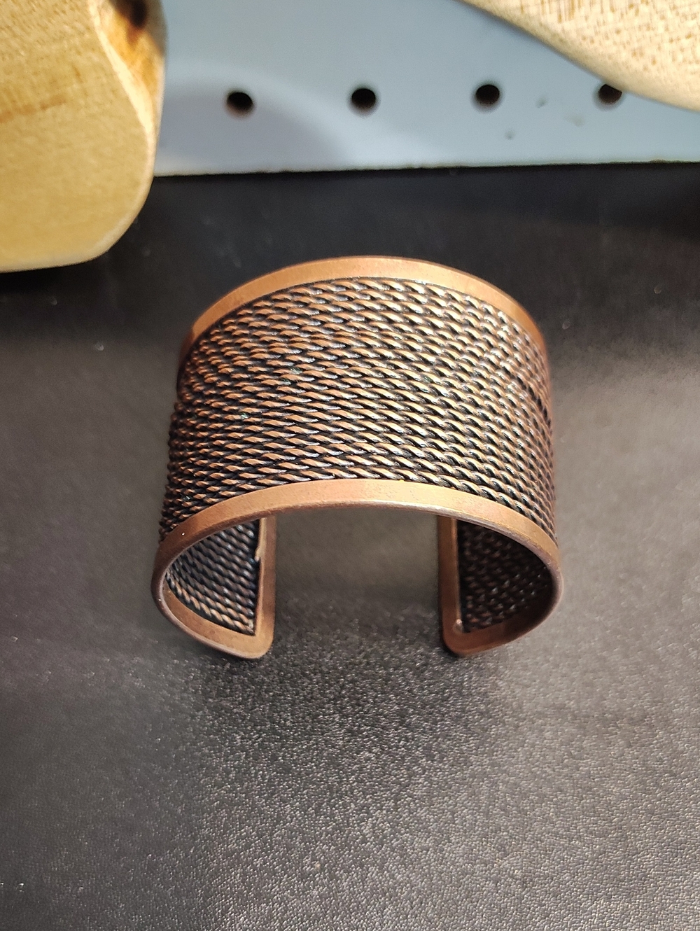 Women's Copper-Tone Textured Cuff Bracelet